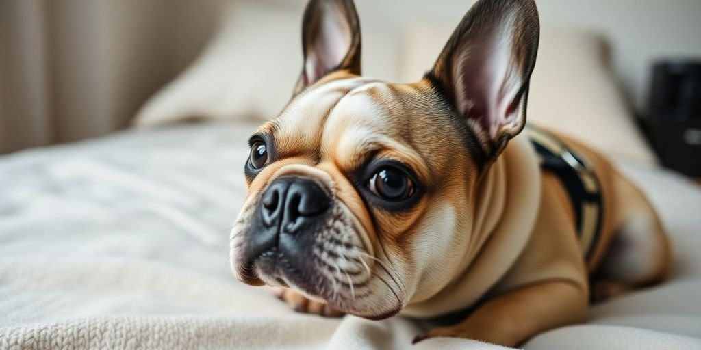 French Bulldog with a brace on its back